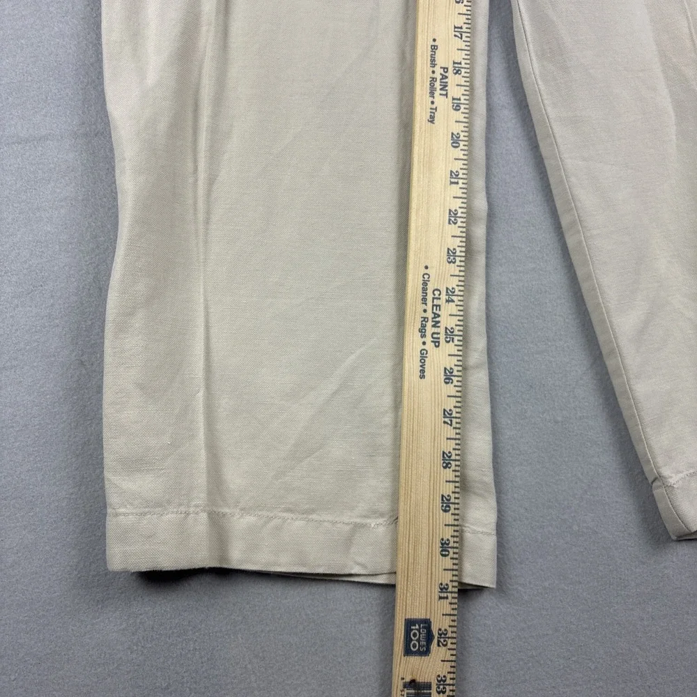 J.Crew Irish Linen Pants Men’s 34x30 Beige Straight Leg Old Money Loose Vintage